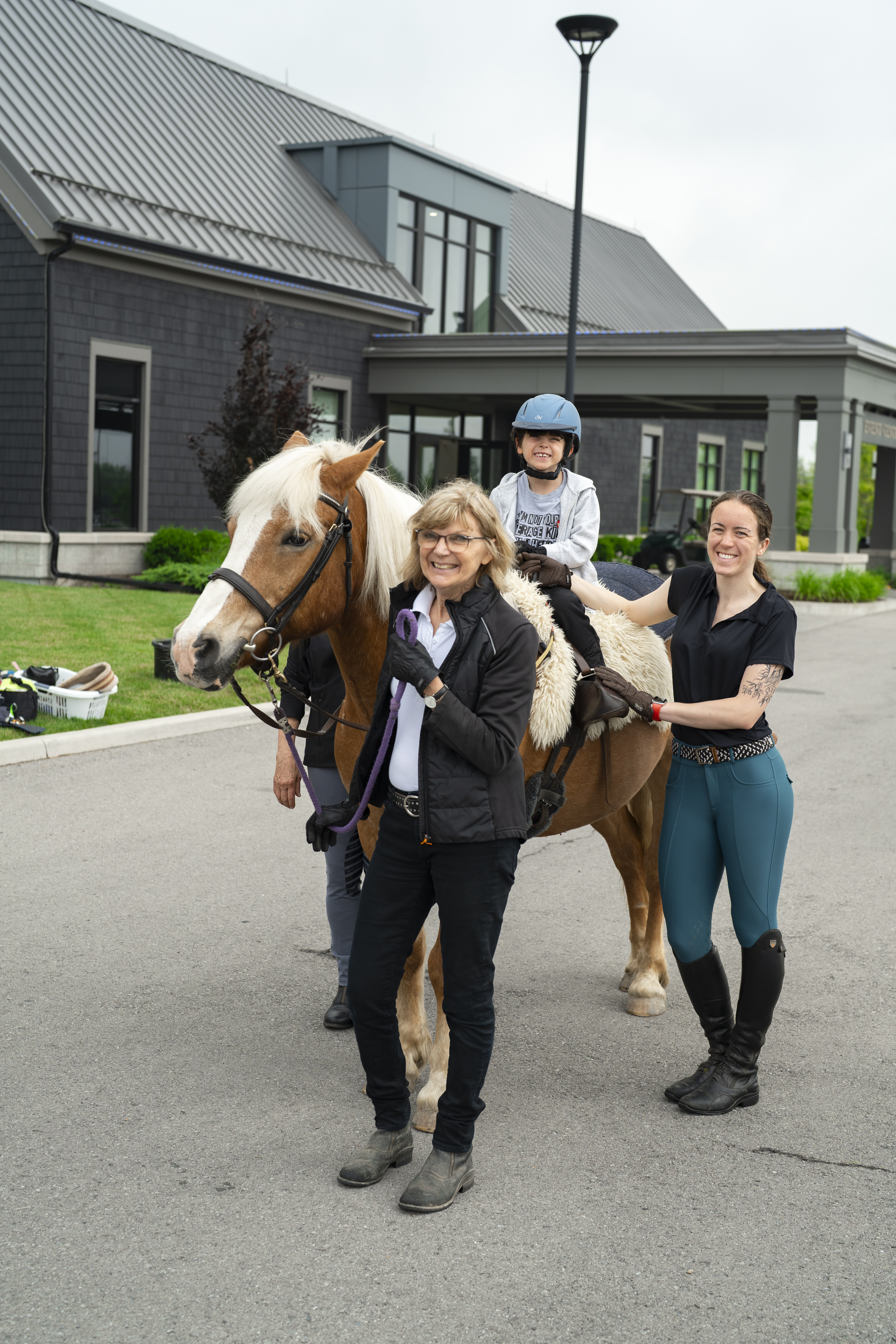 Rider on horse at golf course