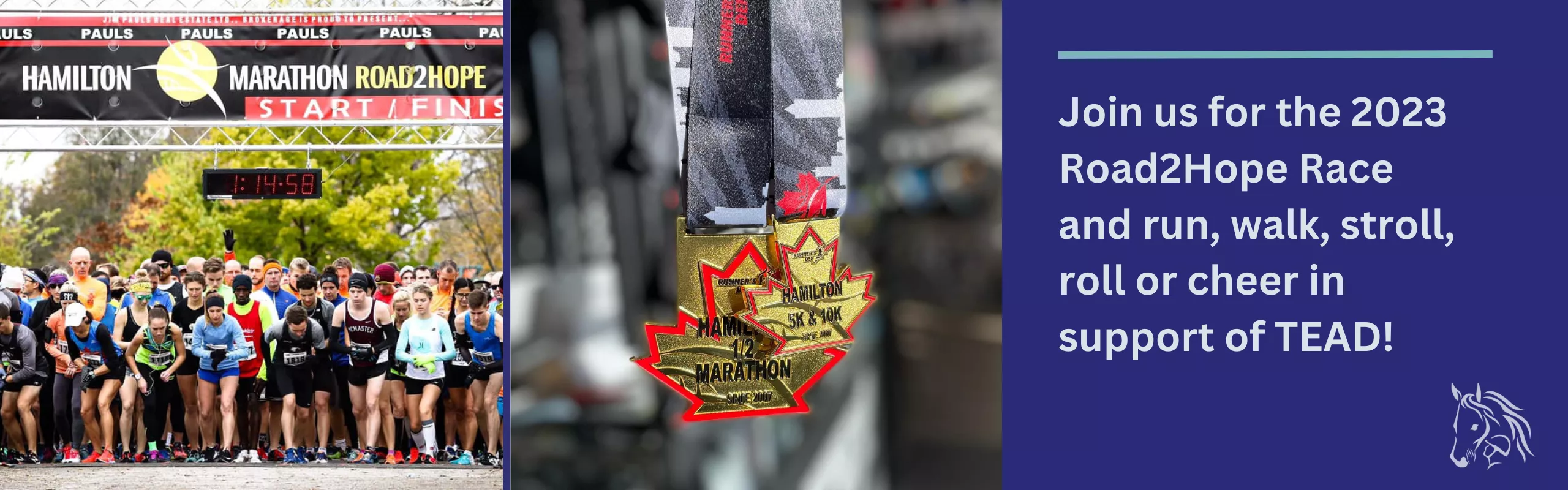 Join us for the 2023 Hamilton Marathon Road2Hope and run, walk, stroll, roll or cheer in support of TEAD!